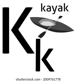 Alphabet letter K vector illustration. Suitable for children learning to recognize letters