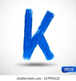 Alphabet Letter K. Watercolor Alphabet. Vector Background