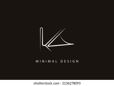 Alphabet letter KA logo design line art