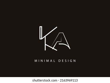 Alphabet letter KA logo design line art