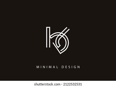 Alphabet letter KD logo design line art