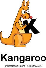 Alphabet Letter k-kangaroo vector illustration