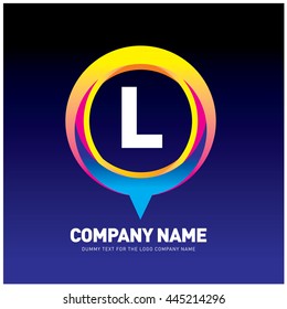 Alphabet letter L colorful logo in the circle. Vector design template elements for your application or company identity.