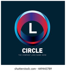 Alphabet letter L colorful logo in the circle. Vector design template elements for your application or company identity.