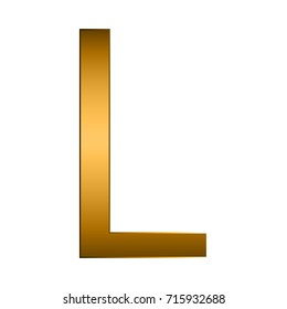 alphabet letter. letter L gold  alphabet logos. Font style - vector illustration. 