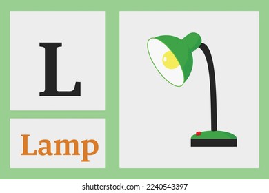 Alphabet with letter L for Lamp