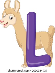 Alphabet letter L for Llama