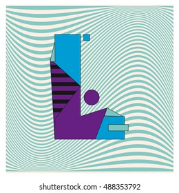Alphabet letter L logo. Abstract Memphis style Colorful logotype vector design template.