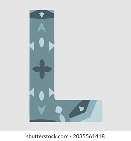 alphabet letter l mandala vector