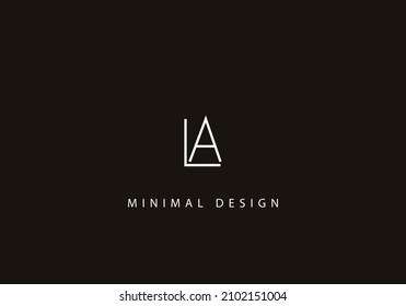 Alphabet letter LA logo design art line