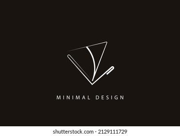 Alphabet letter LA logo design line art