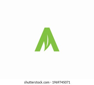 Alphabet a letter leaf vector logo icon sign design template element