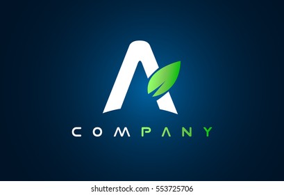 Alphabet a letter leaf vector logo icon sign design template