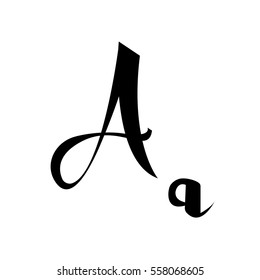 alphabet letter A lettering vector calligraphy manuscript