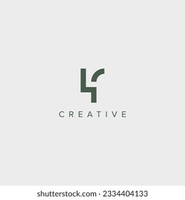 Alphabet letter LF FL logo design template - vector.