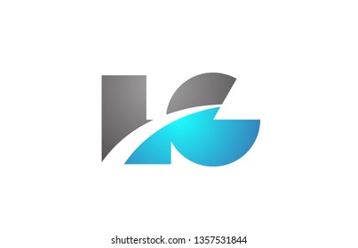 alphabet letter lg l g logo combination in blue and grey colors suitable for business and corporate identity