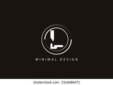 Alphabet letter LO logo design line art