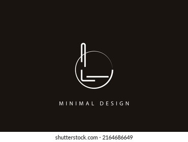 Alphabet letter LO logo design line art