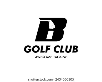 Letras del alfabeto logo B para plantilla de diseño de logotipo de golf Logo campeonato de golf