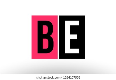 alphabet letter logo combination be b e design with black pink white colors suitable for a company or business