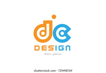 alphabet letter logo combination dc d c in orange and blue suitable for a business or company