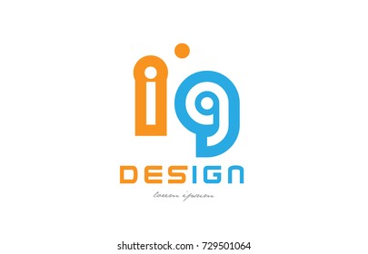 alphabet letter logo combination ig i g in orange and blue suitable for a business or company