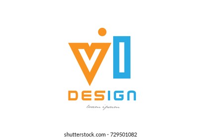 alphabet letter logo combination vl v l in orange and blue suitable for a business or company