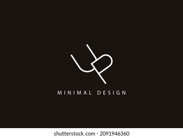 Alphabet letter UP logo design art line