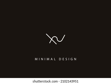 Alphabet letter IN logo design art line
