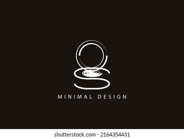 Alphabet letter SO logo design line art