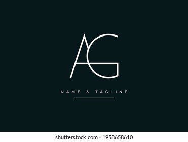 Alphabet Letter Logo Icon AG Or GA