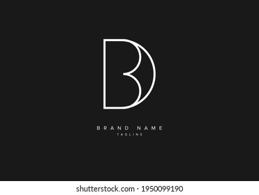Alphabet letter logo icon BD or DB