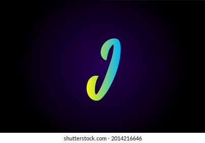I alphabet letter logo icon for branding in green and yellow. Creative branding design for lettering and corporate 