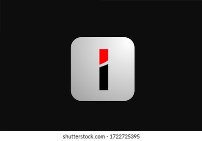 I alphabet letter logo icon for company and business with simple black and white design