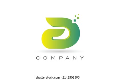 A alphabet letter logo icon design with  green dot. Creative template for business and company