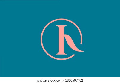 I alphabet letter logo icon in pastel colors. Elegant and creative circle design for company and business in blue and pink