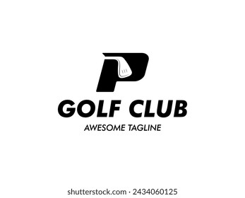 Alphabet letter logo P for Golf logo design template Logo golf championship