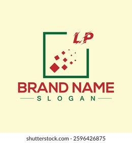 Alphabet letter LP creative logo design