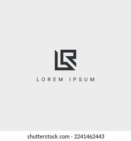 Alphabet letter LR, RL icon logo vector.