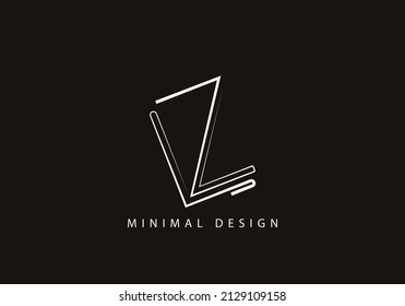 Alphabet letter LZ logo design line art