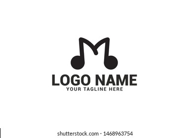 Alphabet letter m logo design. Isolated on white background.