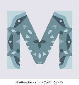 alphabet letter m mandala vector