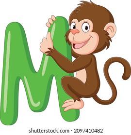Alphabet letter M for Monkey