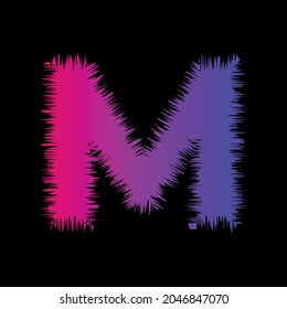 Alphabet letter M Typography Background