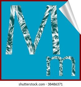 alphabet letter M, vector art illustration; more alphabet stickers in my gallery