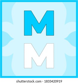 Alphabet letter M vector graphics, suitable for children's learning.