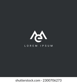 Alphabet letter ME EM icon logo vector symbol.