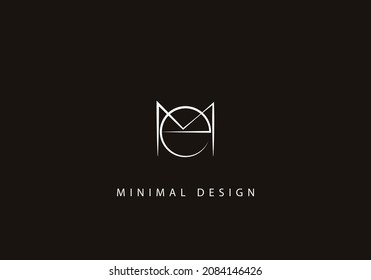 Alphabet letter ME logo design art line