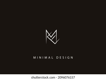 Alphabet letter ME logo design art line