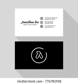 A Alphabet letter minimal corporate identity business card typo logo vector design